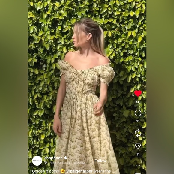 DÔEN Ashlynn Floral Cotton Midi-Dress - Picture 3 of 7